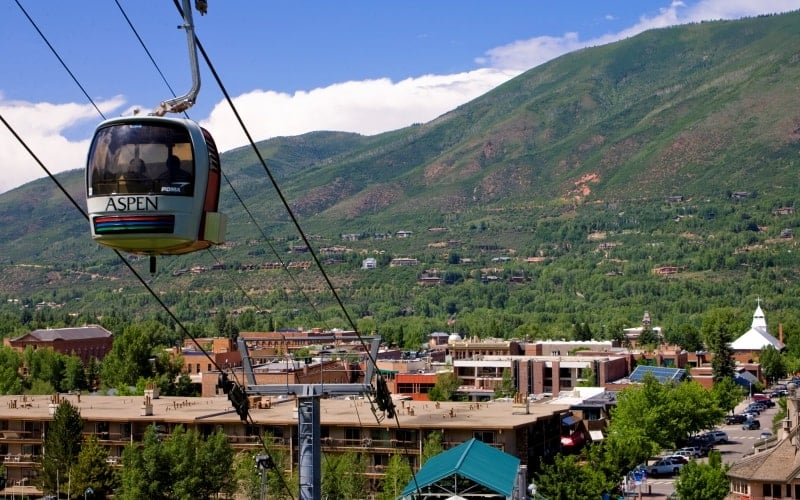 Taking a summer-time gondola ride in Aspen