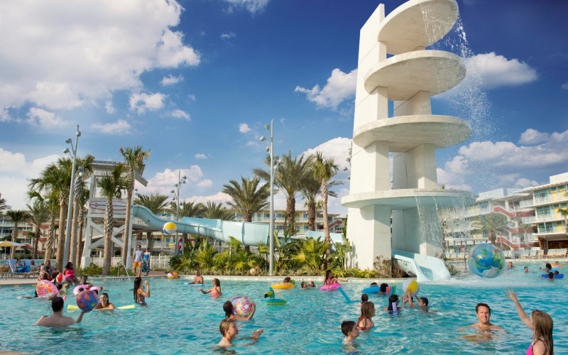 Advertising Resorts Cabana Bay Beach Resort at Universal Orlando Resort
CBBR, UOR
Pool Exteriors
kids having fun in pool, children in pool, couples by pool, water slide, lounging by pool