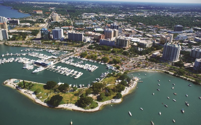 Downtown Sarasota Marina Aerial