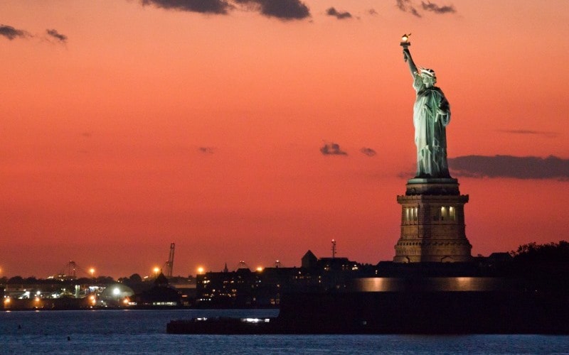 StatueofLibertyRedSkyNewYork