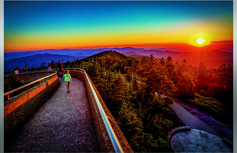 Clingman's Dome at Great Smoky Mountains National Park near Gatlinburg, Tennessee.