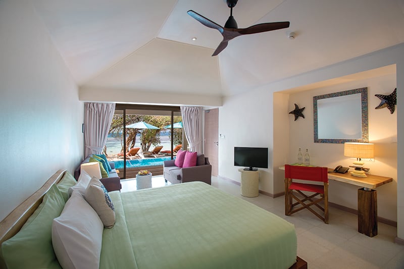 OBLU by Atmosphere at Helengeli Two Bedroom Beach Suite with Pool Master Bedroom