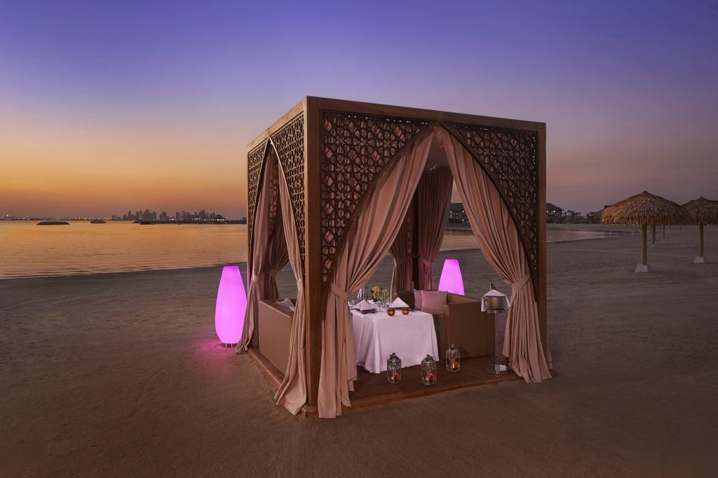 Banana Island Resort Doha by Anantara Beach Dining Sunset