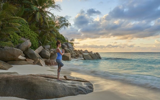 Constance Lemuria, Praslin Island, Seychelles Beach Yoga