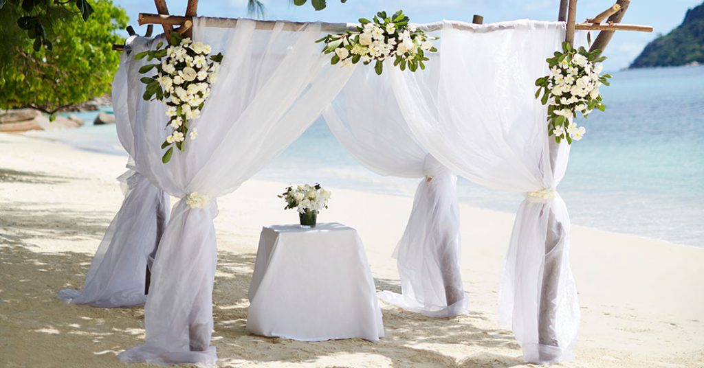Raffles Seychelles, Praslin Beach Wedding Setup