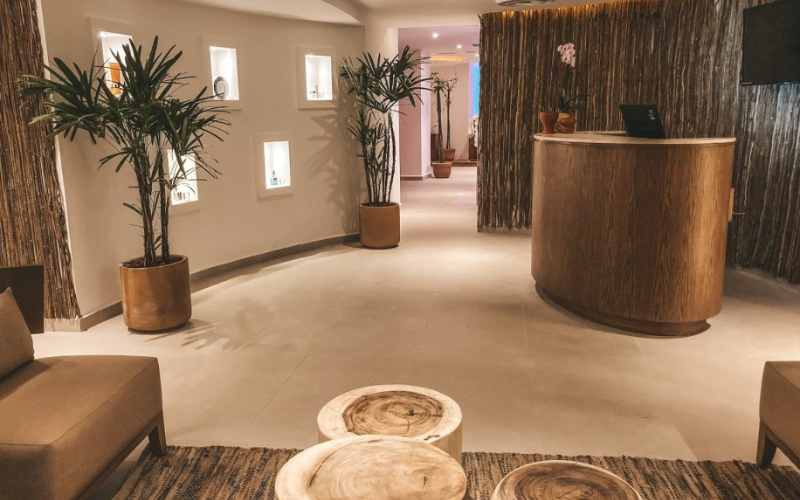 Five oceanfront lobby spa area