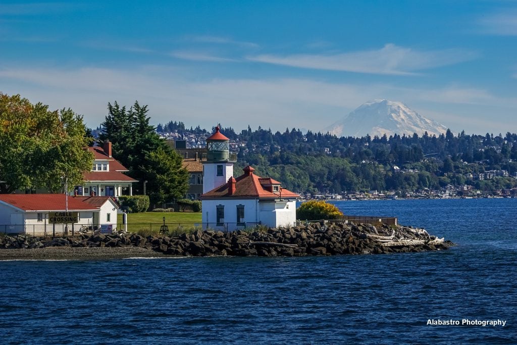View of Alki Point and Mt Rainier from Elliott Bay. Photo by Alabastro Photography.
Credit: Alabastro Photograpy