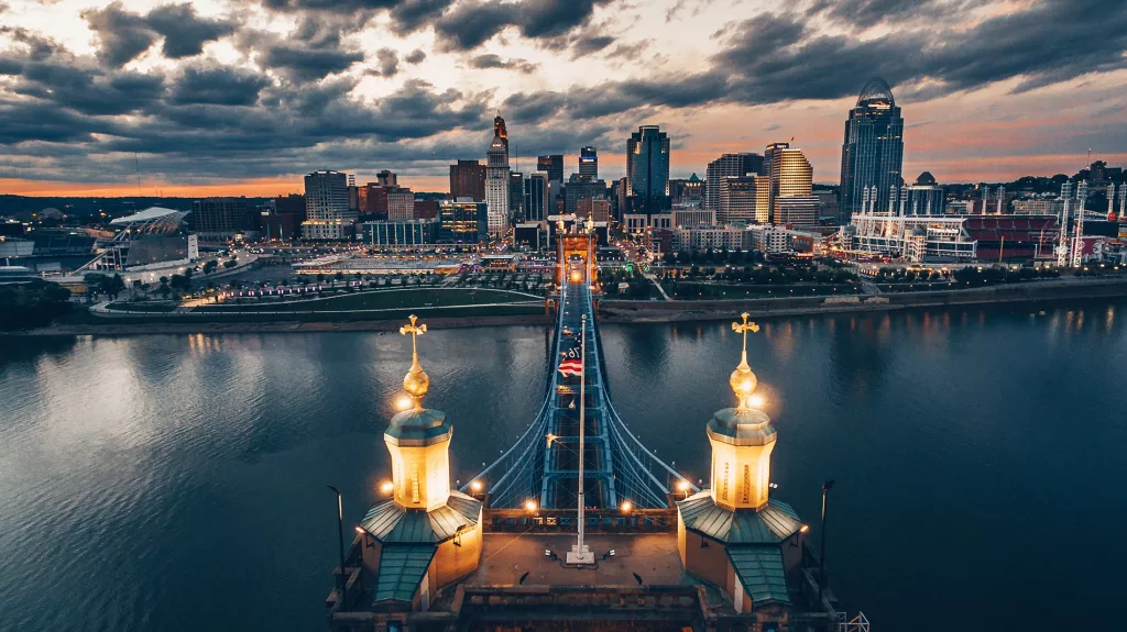 Cincy Region Cincinnati Skyline Nighttime