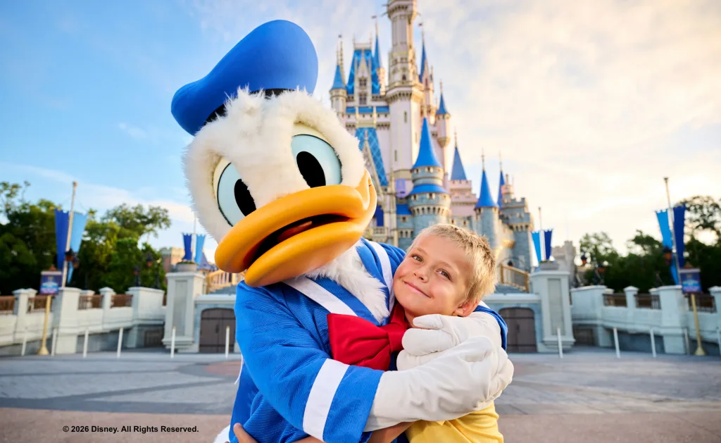 WDW Resort in Florida - Donald & Young Boy at Castle