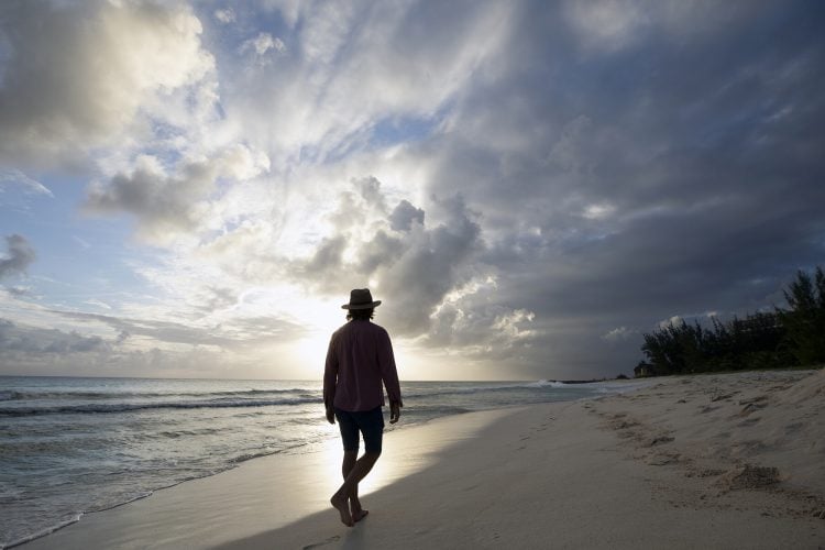 Barbados Sunset Beach Man