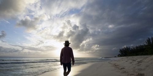 Barbados Sunset Beach Man
