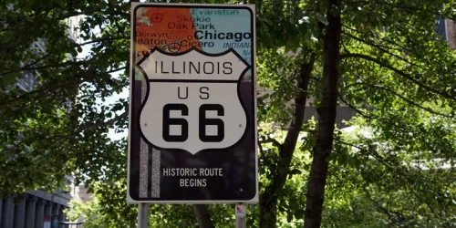 Illinois Begin Route 66 Sign