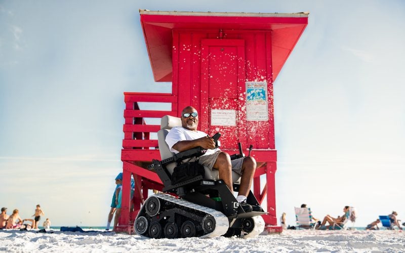 Navigating uneven surfaces like forest trails or the soft sand of a Florida beach without assistance is the next level of freedom. Cordell “Cisco” Jeter’s all-terrain chair has given him access to the lush green heart of Myakka River State Park and the broad white expanse of Siesta Key Beach.
